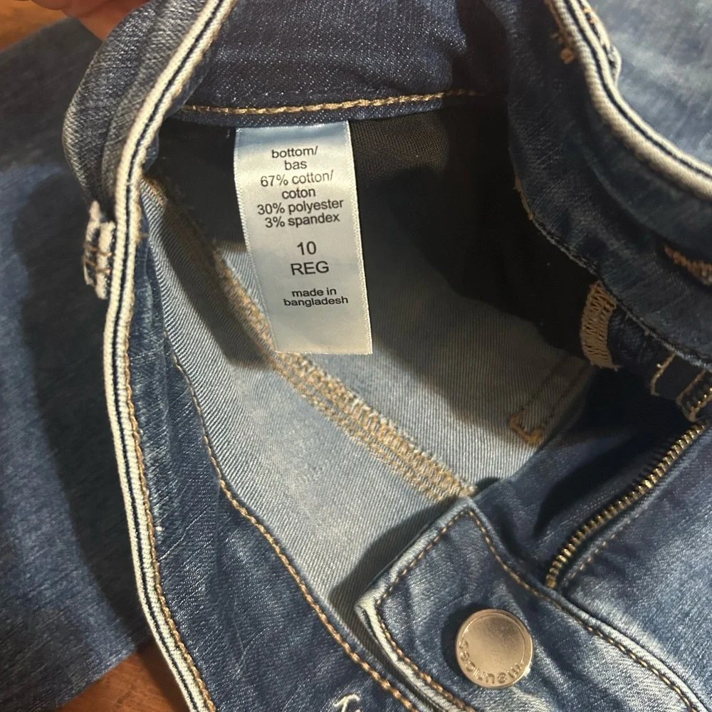 Ever flex high rise faded Women's Boot Cut Jeans Classic Blue 10R- distressed - Picture 4 of 4